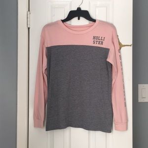 blush pink and grey Hollister long sleeve